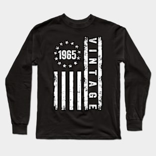 59 Years Old Gifts Vintage 1965 American Flag 59th Birthday Long Sleeve T-Shirt